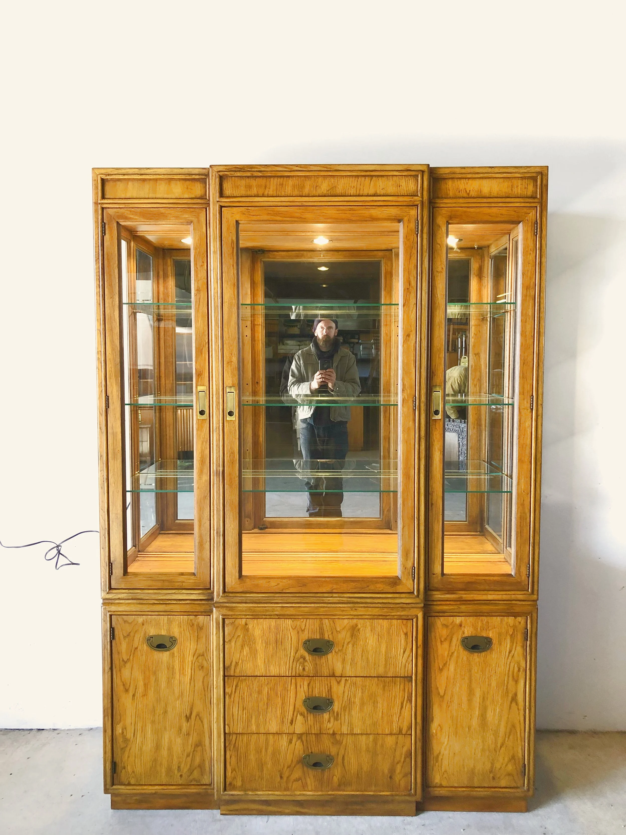 Vintage 1980s Drexel Heritage China Cabinet — APV Modern